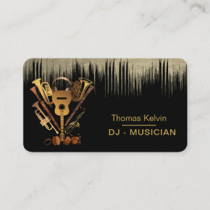 DJs Music Instruments Event Organizer Gold Business Card