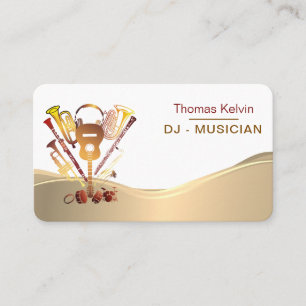 DJs Music Instruments Event Organizer Rainbow Business Card