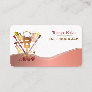 DJs Music Instruments Event Organizer Rainbow Business Card