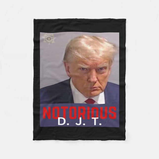 Djt - Trump Mug Shot - August 24 2023  Fleece Blanket (Front)
