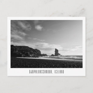 Djupalonssandur black beach in Iceland postcard