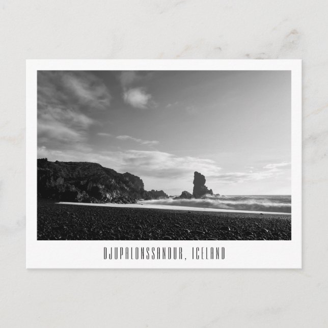 Djupalonssandur black beach in Iceland postcard (Front)