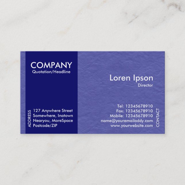 Dk Blue Side Band - Blue Paper Texture Business Card (Front)