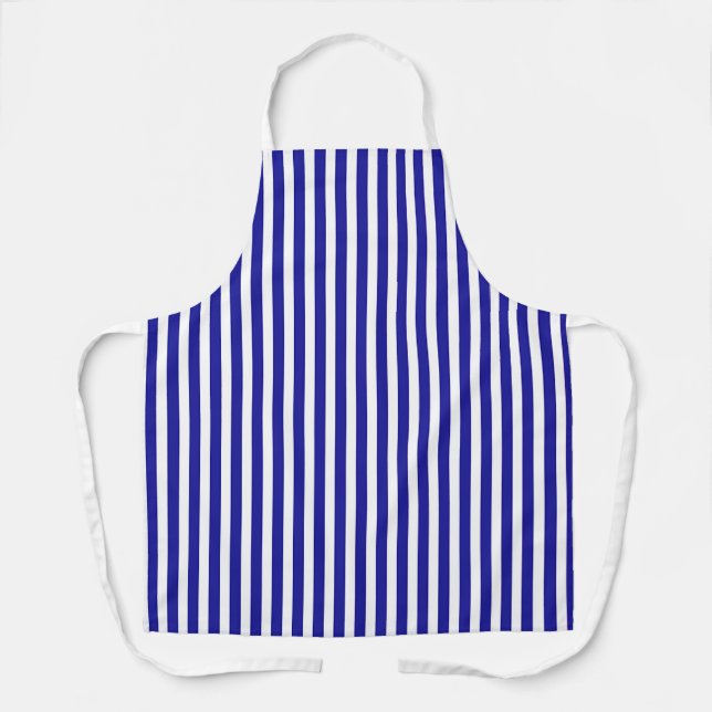 Dk Blue White Stripes Chef  Apron (Front)