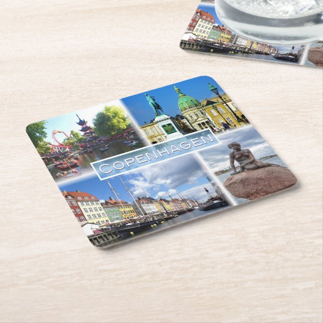 DK Copenhagen - Tivoli Garden - Amalienborg County Square Paper Coaster (Angled)