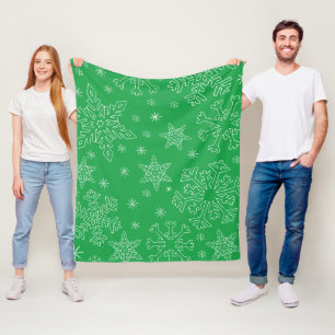 Dk Green Christmas BG Snowflake Boarder Clipart Th Fleece Blanket