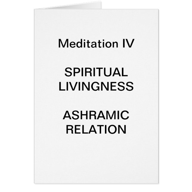 DK Meditation Series: Meditation IV - CARD (Front)