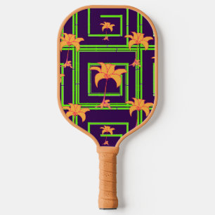 Dk Purple Geo Floral  Pickleball Paddle