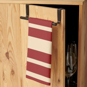 Dk Red + Cream Broad Stripes Repeat Tea Towel