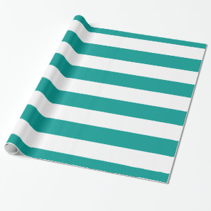 Dk Teal, White XL Stripes Pattern Wrapping Paper