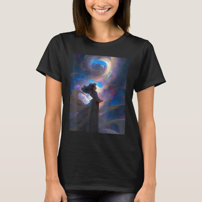 DKH138 Sci fi Graphic  Bright Sky Wish T-Shirt (Front)