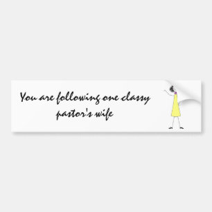 dkpwcolor, You are following one classy pastor'... Bumper Sticker
