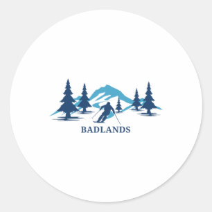 Dlands Wisconsin Ski Resort Skiing Skier Classic Round Sticker