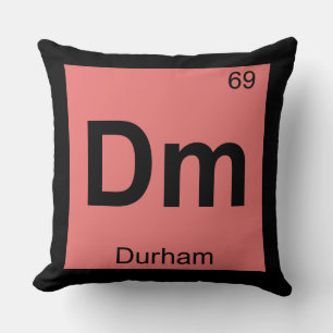 Dm - Durham North Carolina Chemistry City Symbol Cushion