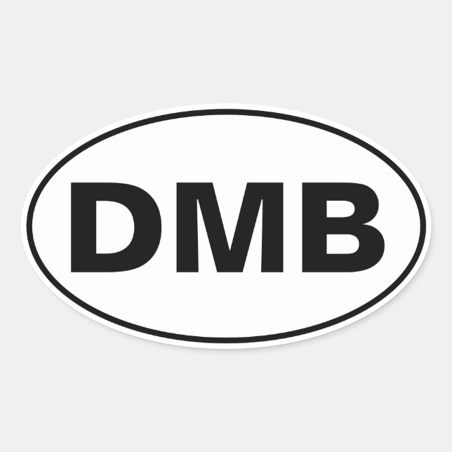 DMB Initials Oval Sticker (Front)