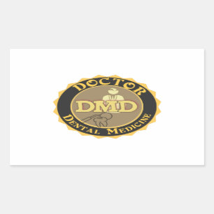 DMD DOCTOR OF DENTAL MEDICINE LOGO RECTANGULAR STICKER