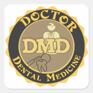 DMD DOCTOR OF DENTAL MEDICINE LOGO SQUARE STICKER