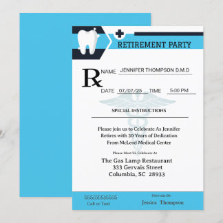 DMD Medical Prescription Pad Retirement Invitation