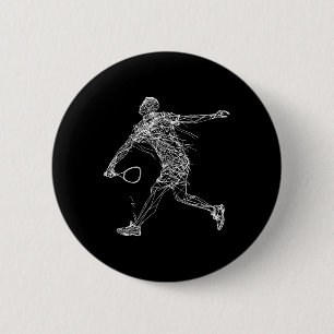 Dminton Player Drawing Shuttle Game For Boys 1  6 Cm Round Badge