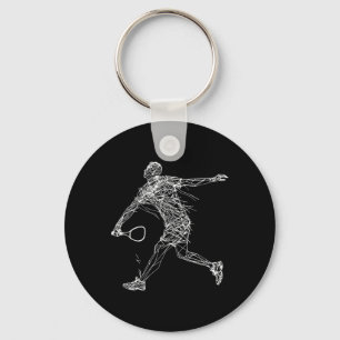 Dminton Player Drawing Shuttle Game For Boys 1 Key Ring