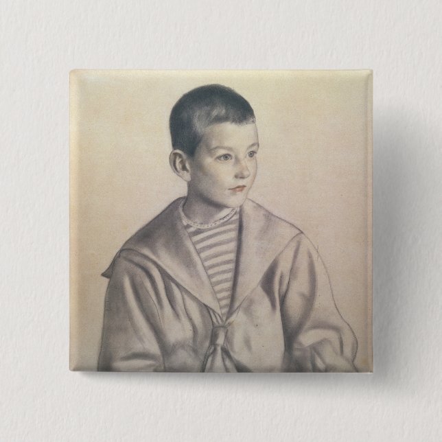 Dmitri Dmitrievich Shostakovich  as a Child 15 Cm Square Badge (Front)