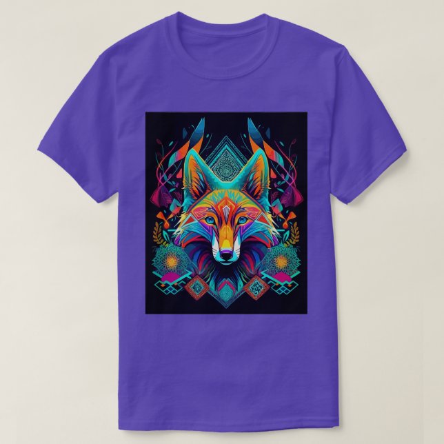 DMT Art Shamanic Fox 2 T-Shirt (Design Front)