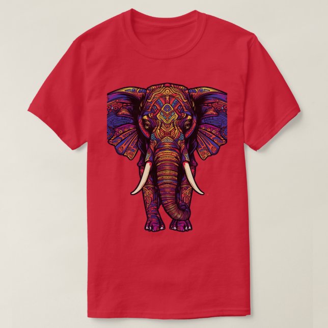 DMT Art Style Elephant 1 T-Shirt (Design Front)