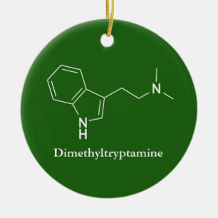 DMT Dimethyltryptamine Molecule Chemistry Ceramic Tree Decoration