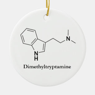 DMT Dimethyltryptamine Molecule Chemistry Cool Ceramic Tree Decoration