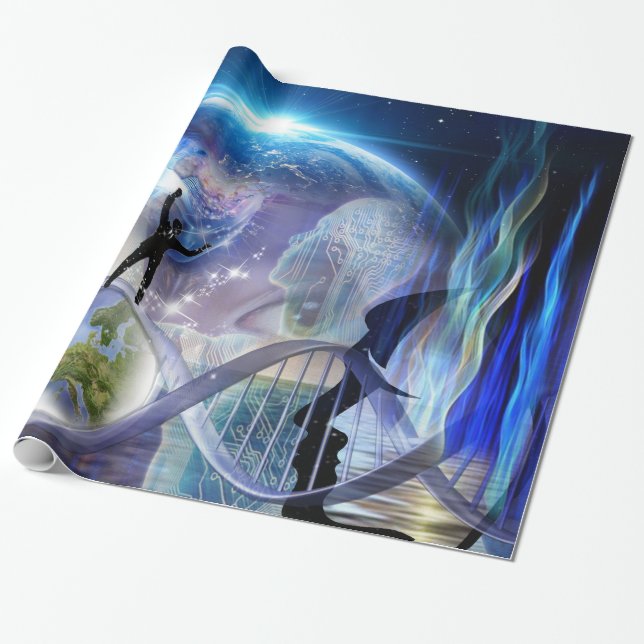 DNA Awakening design Wrapping Paper (Unrolled)