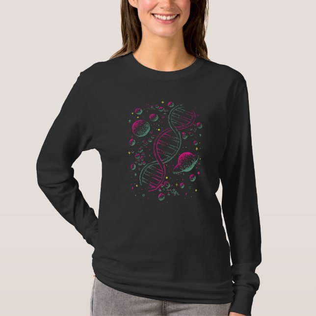 Dna  Biology Genetics Spacement Profession Space T-Shirt (Front)