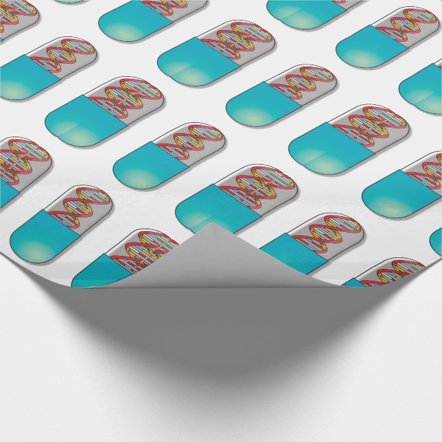DNA Capsule Medical Science Wrapping Paper (Corner)