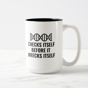 DNA Checks Itself Two-Tone Coffee Mug