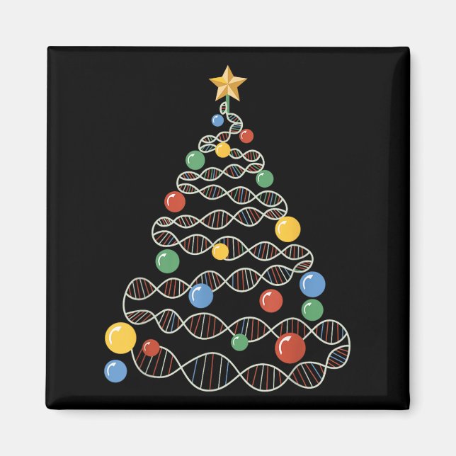 Dna Christmas Tree Funny Science Puns Christmas Te Magnet (Front)