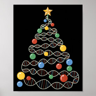Dna Christmas Tree Funny Science Puns Christmas Te Poster