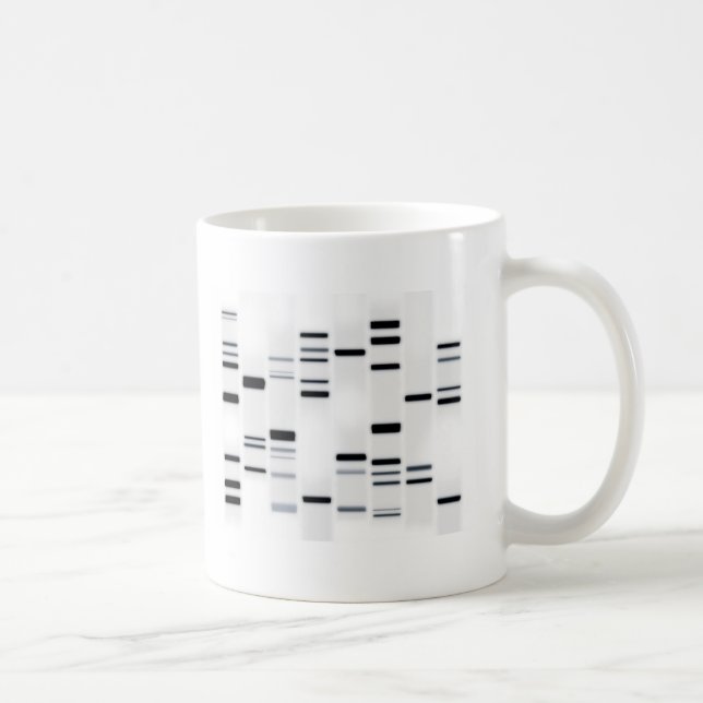DNA Code Art Black on White Coffee Mug (Right)