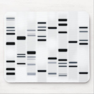 DNA Code Art Black on White Mouse Mat