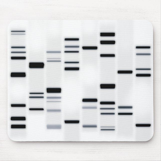 DNA Code Art Black on White Mouse Mat (Front)