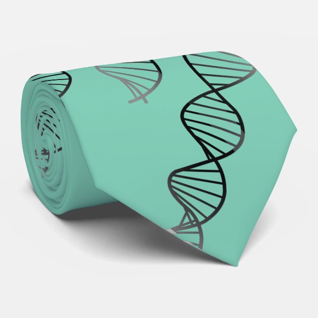 DNA Double Helix Graphic Your Choice of Colour Tie (Rolled)