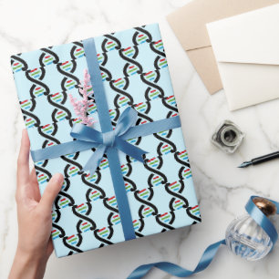 DNA Double Helix Science Design Wrapping Paper