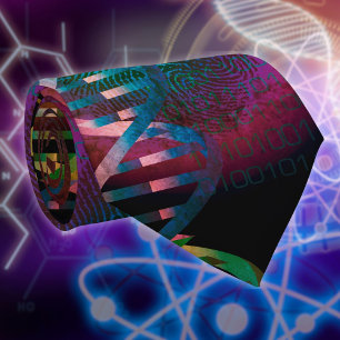 DNA Fingerprint Cool Modern Science Pattern Tie