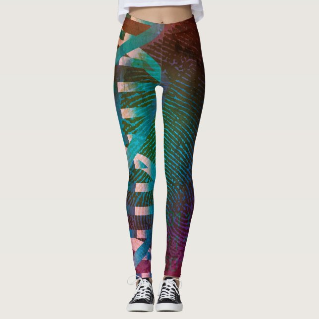 DNA Fingerprint ID Art Science Leggings (Front)