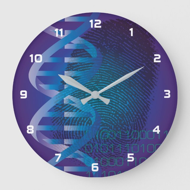 DNA Fingerprint Medical Science Large Clock (Front)