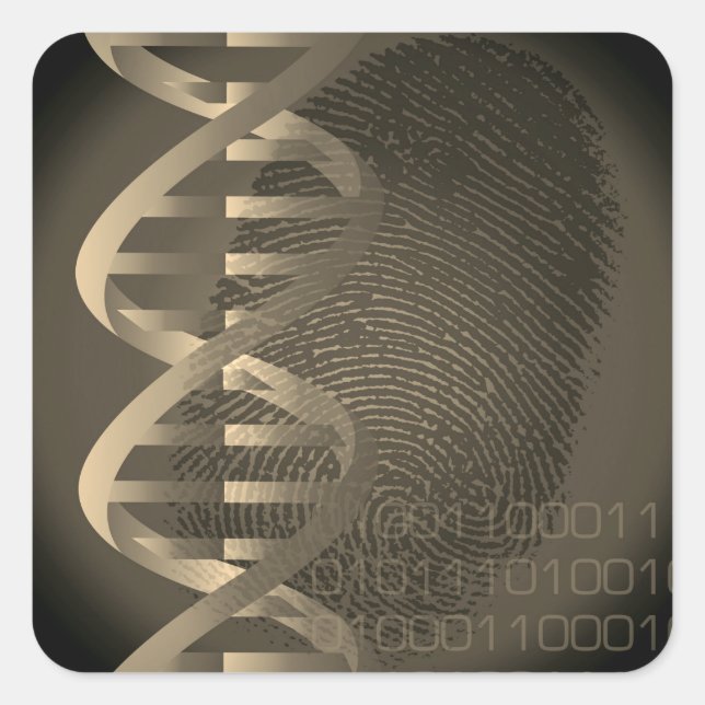DNA Fingerprint Vintage Square Sticker (Front)