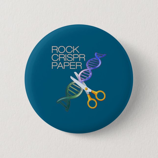 Dna Funny Rock Paper Crispr Genetic Science Race  6 Cm Round Badge (Front)