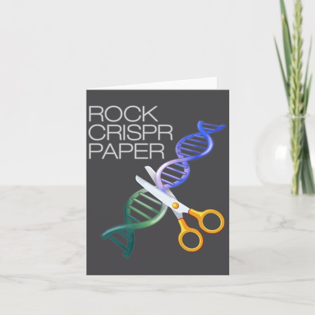 Dna Funny Rock Paper Crispr Genetic Science Race  Card (Front)