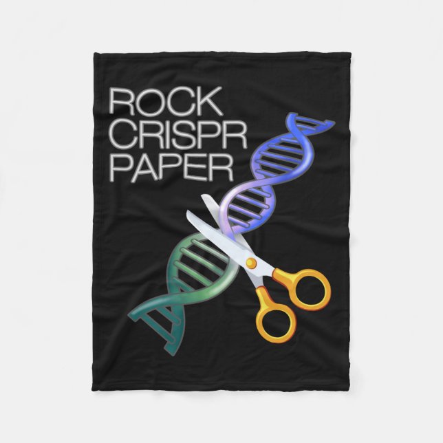 Dna Funny Rock Paper Crispr Genetic Science Race  Fleece Blanket (Front)