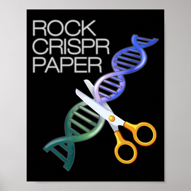 Dna Funny Rock Paper Crispr Genetic Science Race  Poster (Front)
