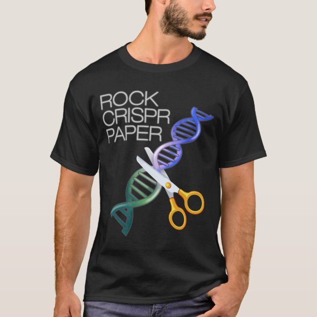 Dna Funny Rock Paper Crispr Genetic Science Race  T-Shirt (Front)