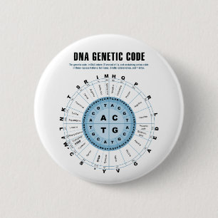 DNA Genetic Code Chart 6 Cm Round Badge